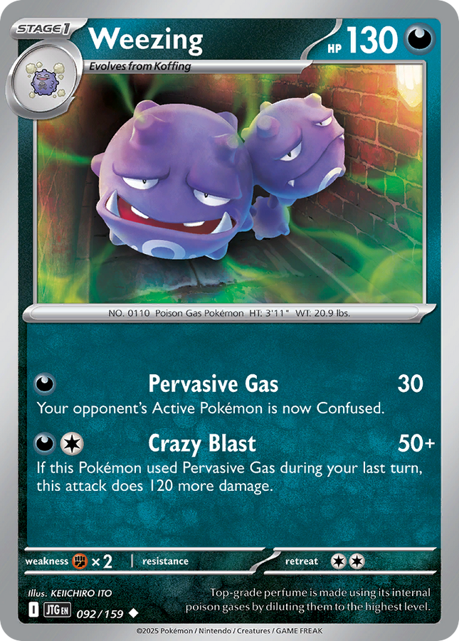 Weezing #092/159 Uncommon (Reverse Holofoil) / Journey Together