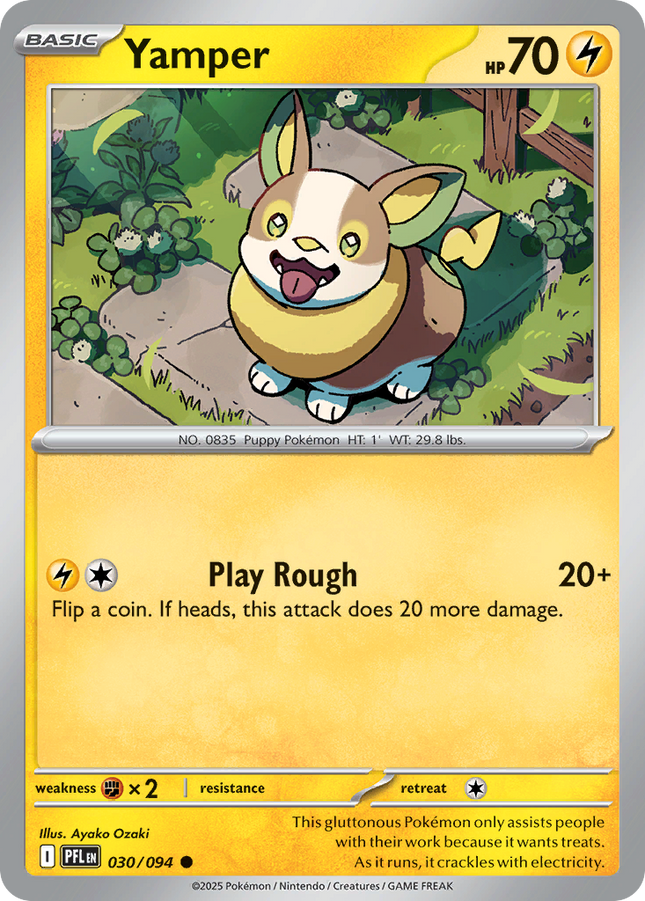 Yamper #030/094 Common (Reverse Holofoil) / Phantasmal Flames