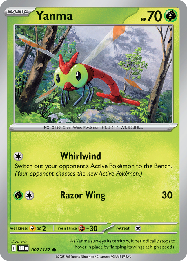 Yanma #002/182 Common (Reverse Holofoil) / Destined Rivals