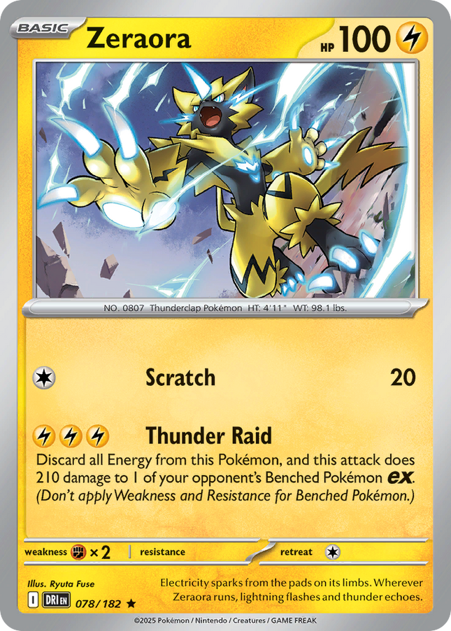 Zeraora #078/182 Rare (Reverse Holofoil) / Destined Rivals