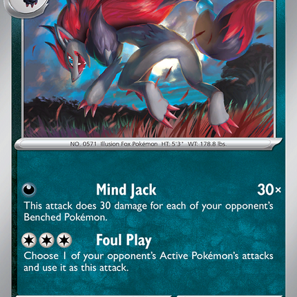 Zoroark #062/086 Rare (Reverse Holofoil) / White Flare