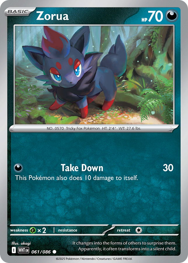 Zorua #061/086 Common (Reverse Holofoil) / White Flare