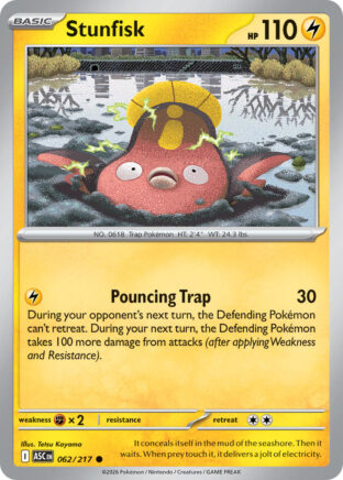 Stunfisk #062/217 Common (Reverse Holofoil Quick Ball Pattern) / Ascended Heroes