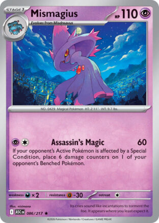 Mismagius #086/217 Rare (Reverse Holofoil Energy Pattern) / Ascended Heroes