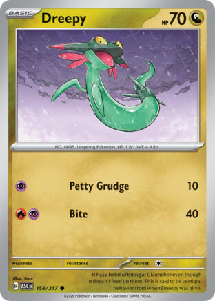Dreepy #158/217 Common (Reverse Holofoil Energy Pattern) / Ascended Heroes