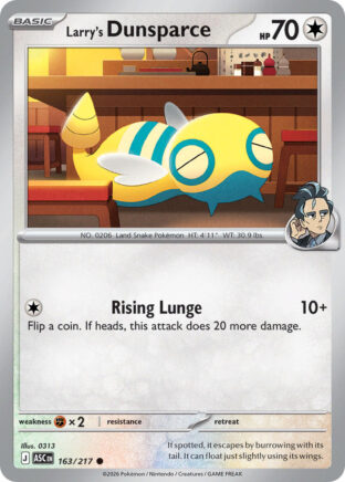 Larry's Dunsparce #163/217 Common (Reverse Holofoil Energy Symbol Pattern) / Ascended Heroes