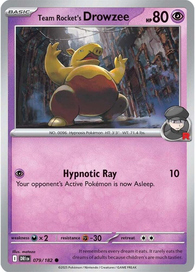 Team Rocket's Drowzee #079/182 Common (Reverse Holofoil) / Destined Rivals